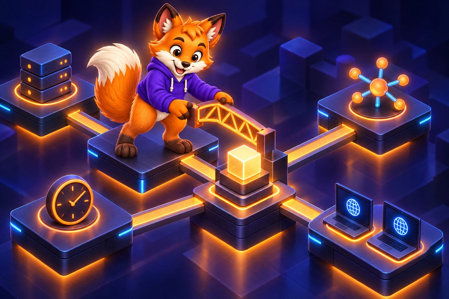 Dash connecting the framework modules